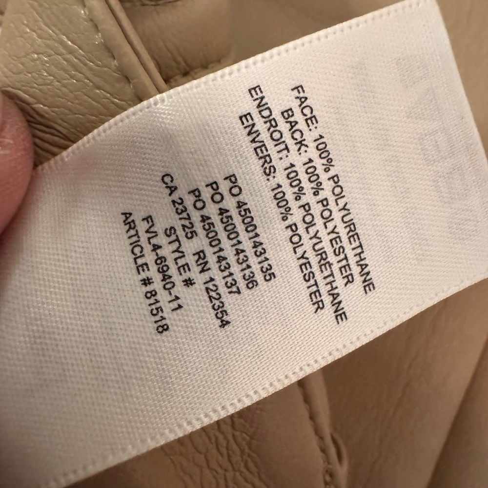 Wilfred Tan Faux buttery soft Vegan Leather Pants Size 4 - Picture 4 of 8